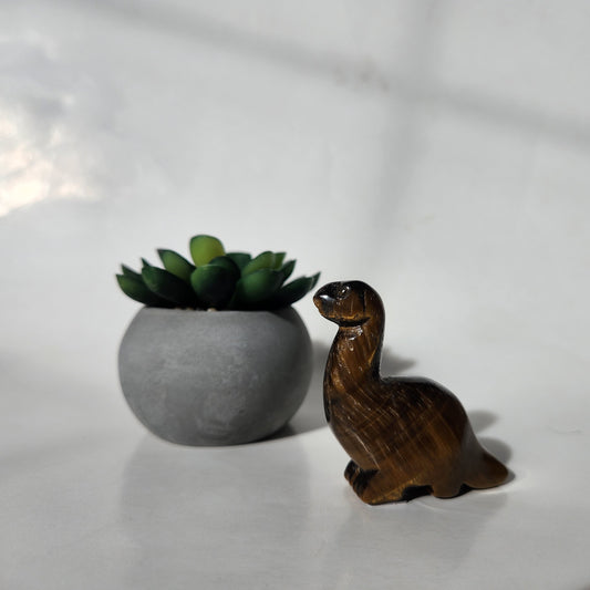 Tigers Eye Dinosaur Carving