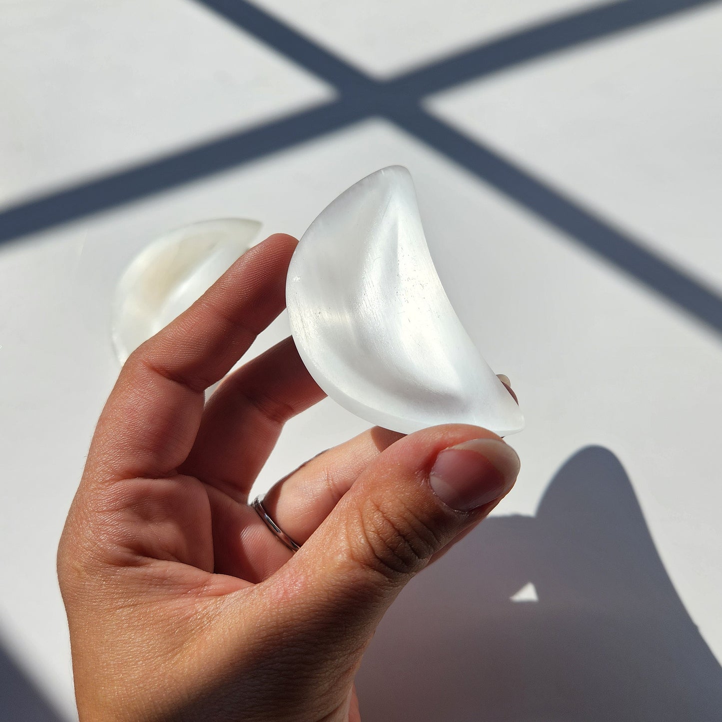 Selenite Moon Bowl