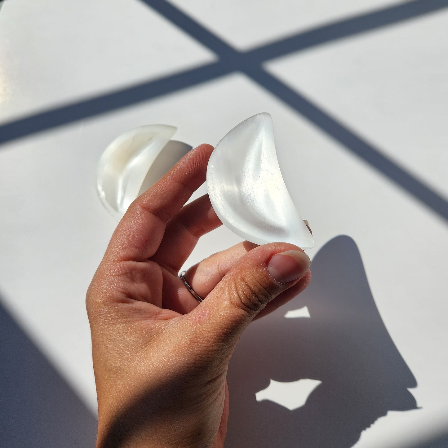 Selenite Moon Bowl