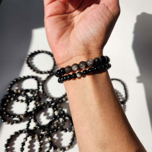 Silver Sheen Obsidian Bracelet