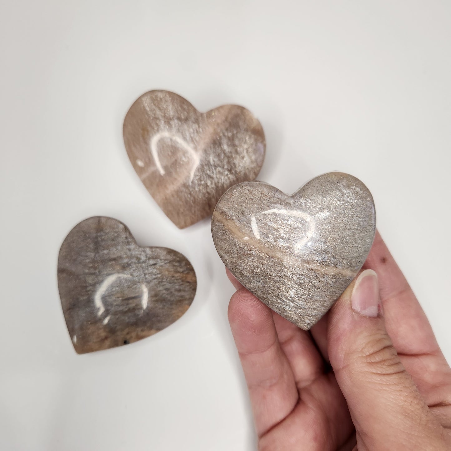 Peach Moonstone Heart