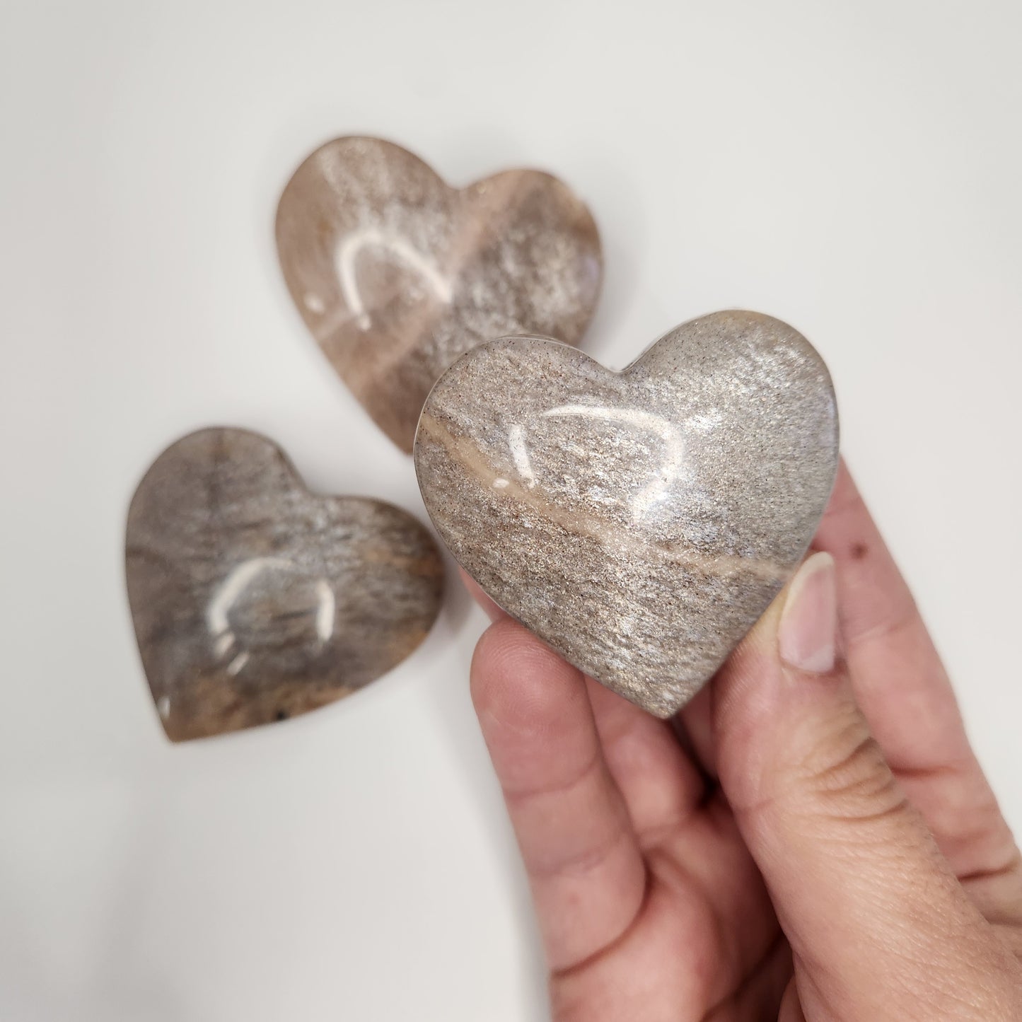 Peach Moonstone Heart