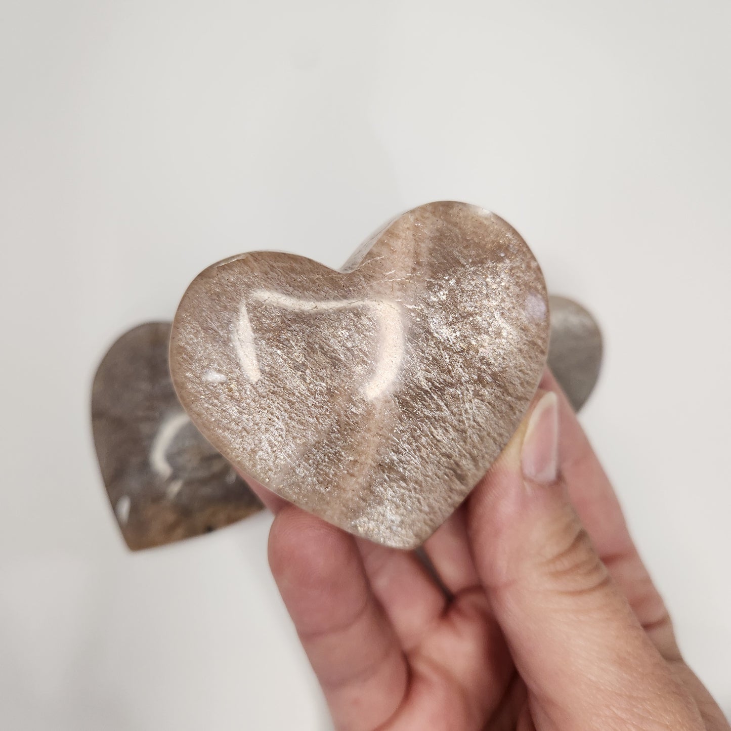 Peach Moonstone Heart