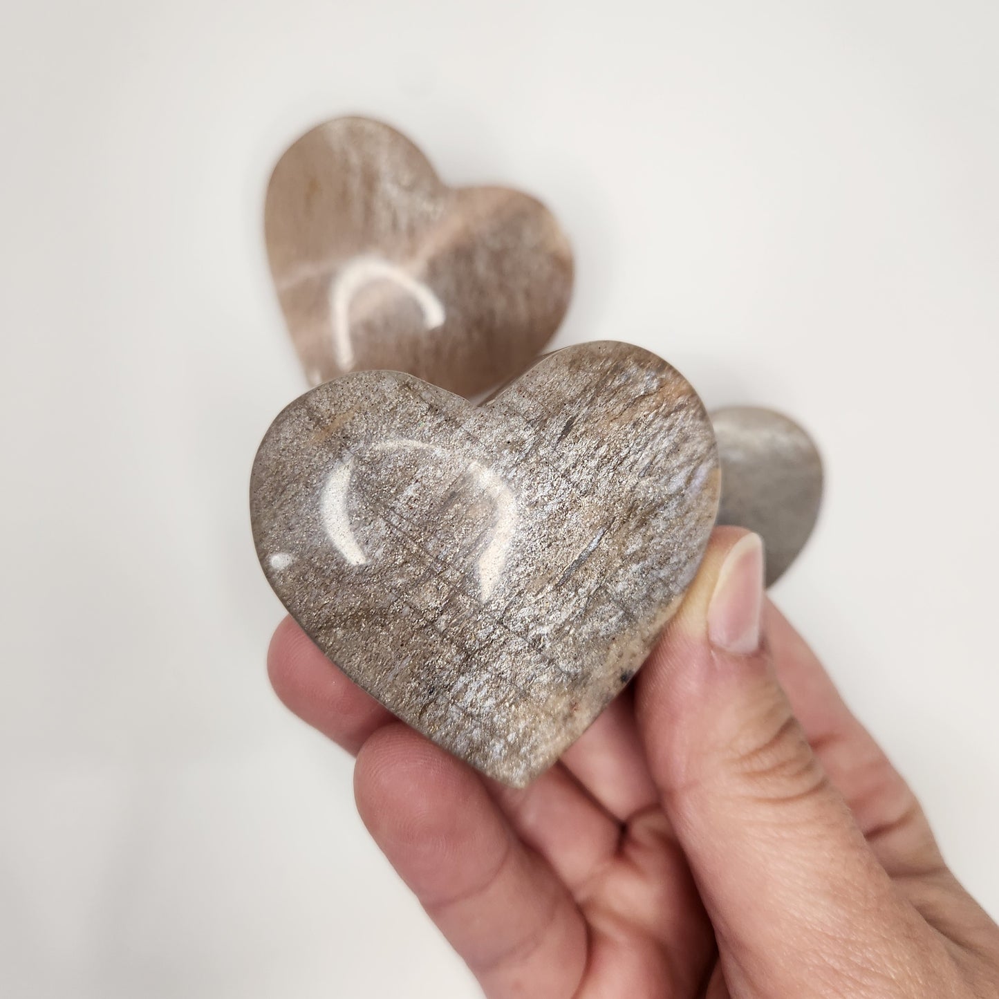 Peach Moonstone Heart