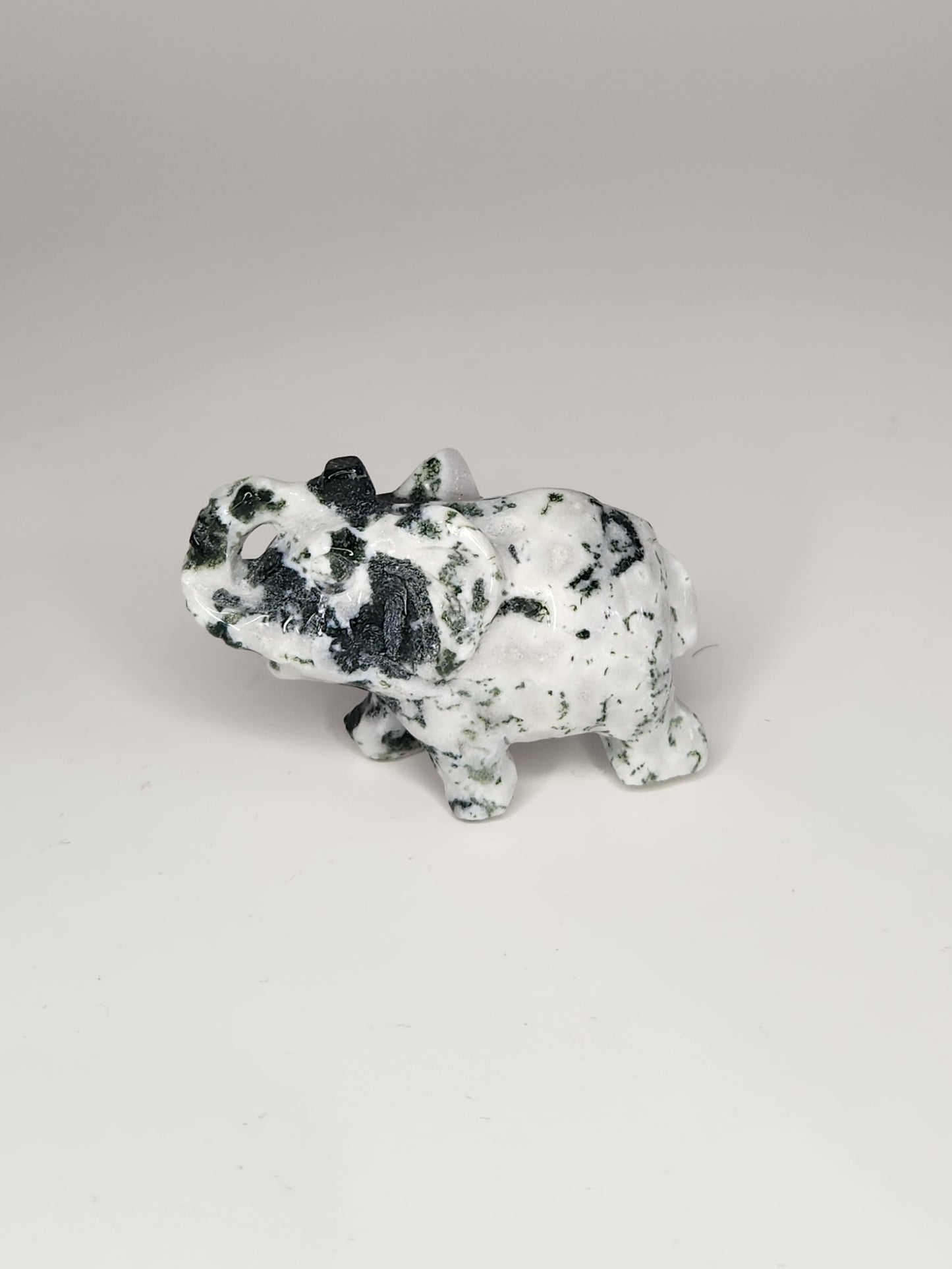 Moss Agate Elephants