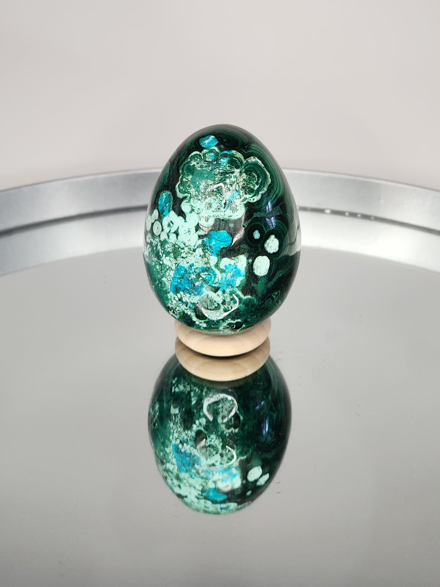 Malachite Egg With Chrysocolla