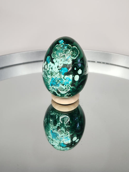 Malachite Egg With Chrysocolla