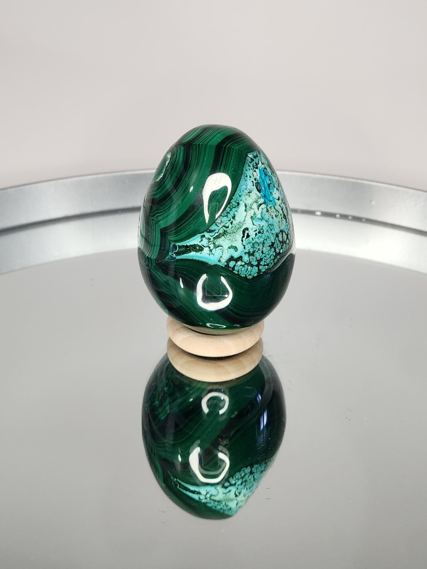 Malachite Egg With Chrysocolla