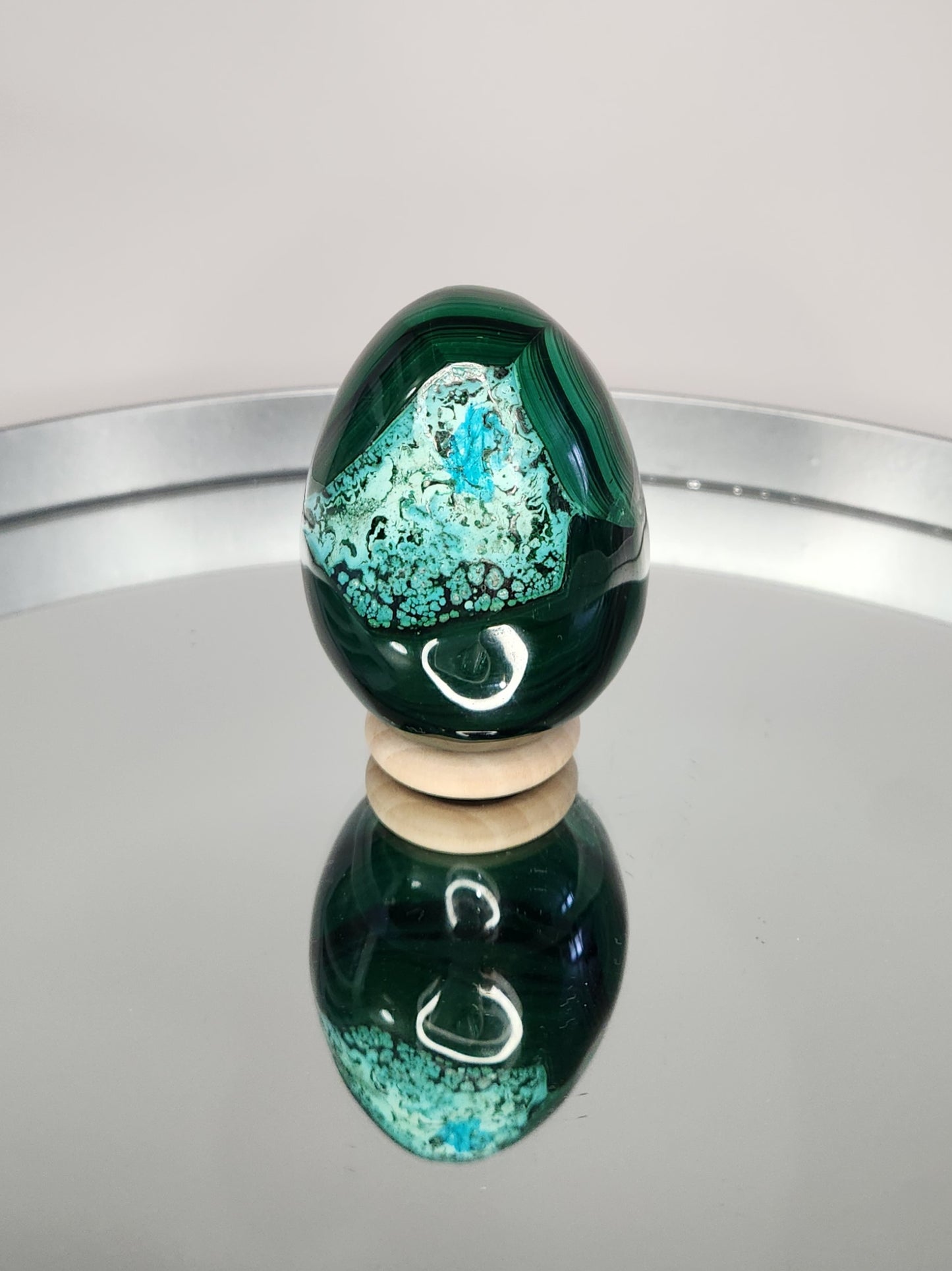 Malachite Egg With Chrysocolla