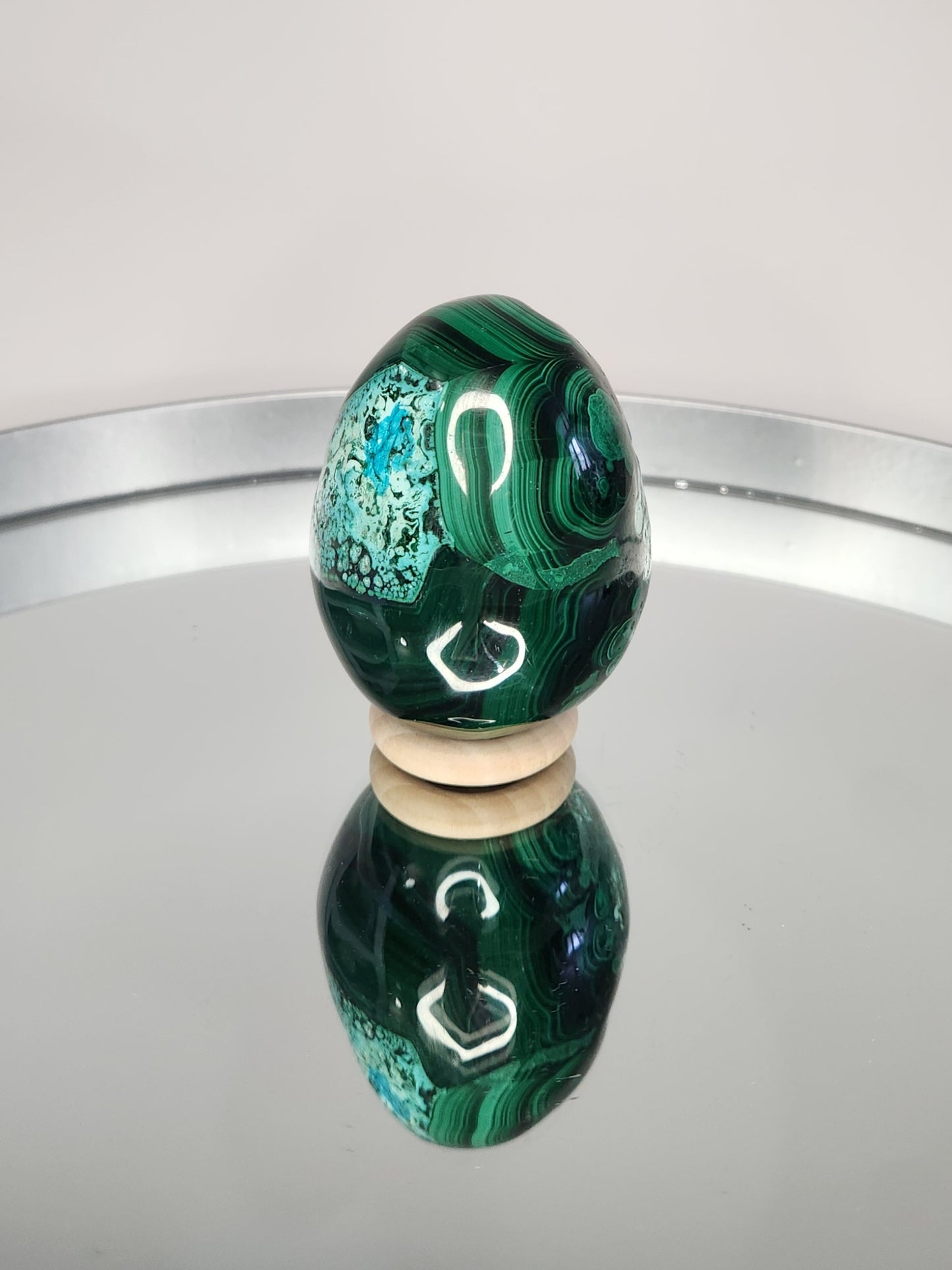 Malachite Egg With Chrysocolla