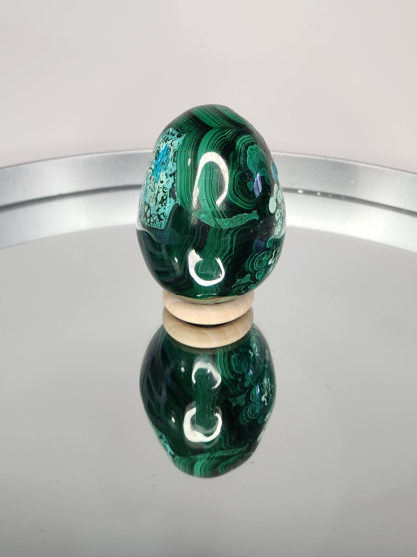 Malachite Egg With Chrysocolla