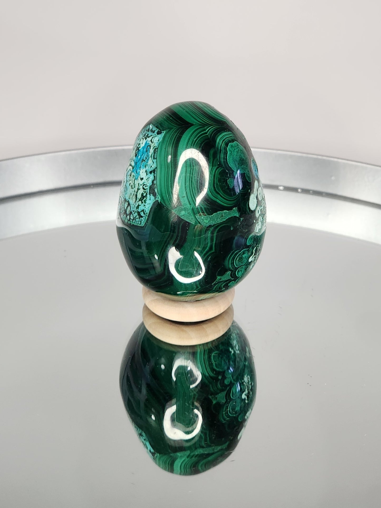Malachite Egg With Chrysocolla