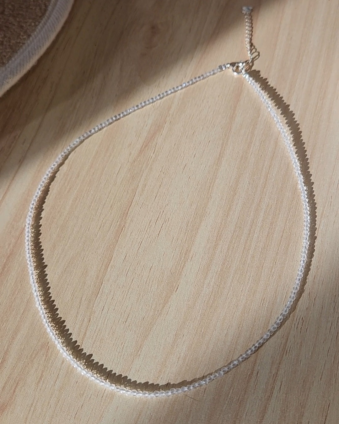 Clear Quartz Faceted Bead Necklace | 925 Sterling Silver, Adjustable Fit