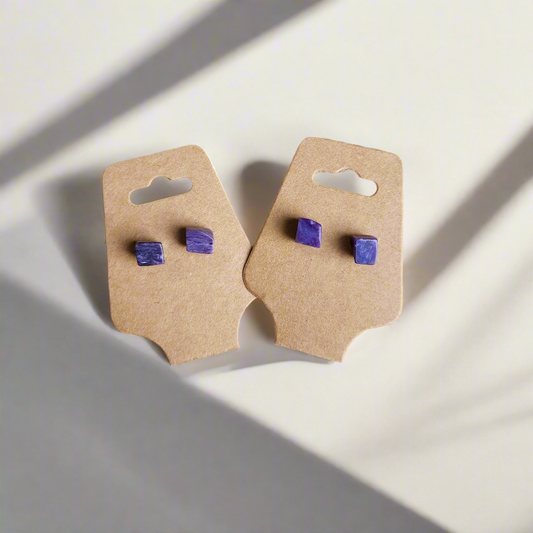 Charoite Stud Earrings