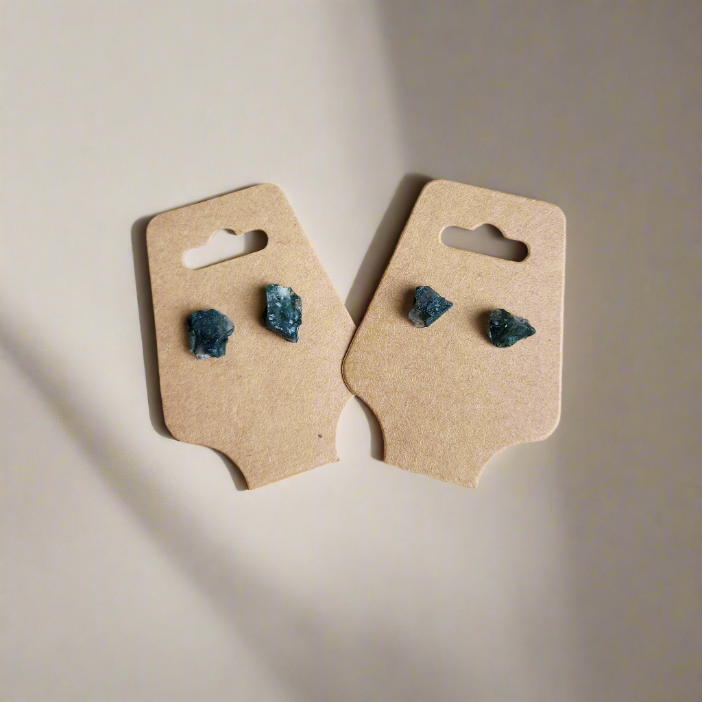 Moss Agate Stud Earrings
