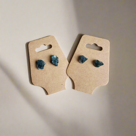 Moss Agate Stud Earrings