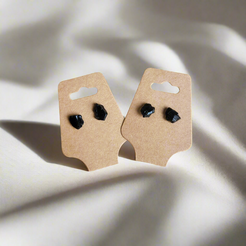 Black Obsidian Stud Earrings