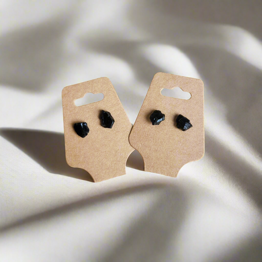 Black Obsidian Stud Earrings
