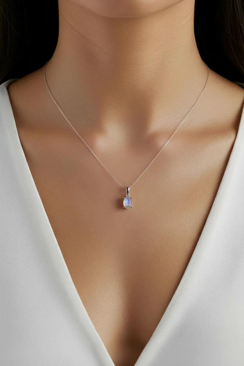 Moonstone Necklace Pendant | 925 Sterling Silver
