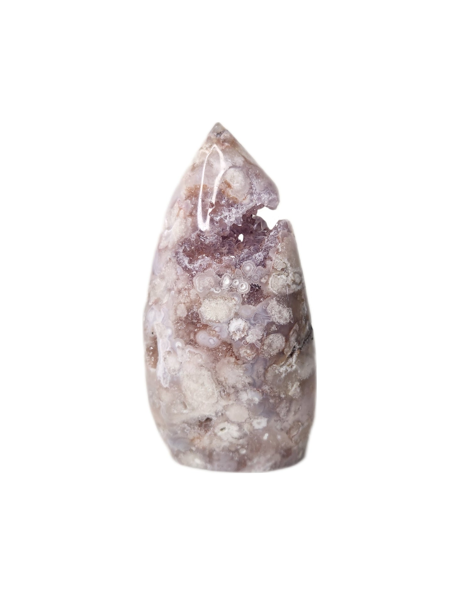 Flower Agate Flame With Amethyst