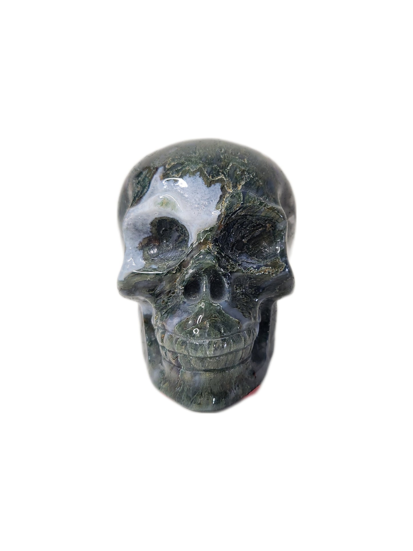 Moss Agate Skull