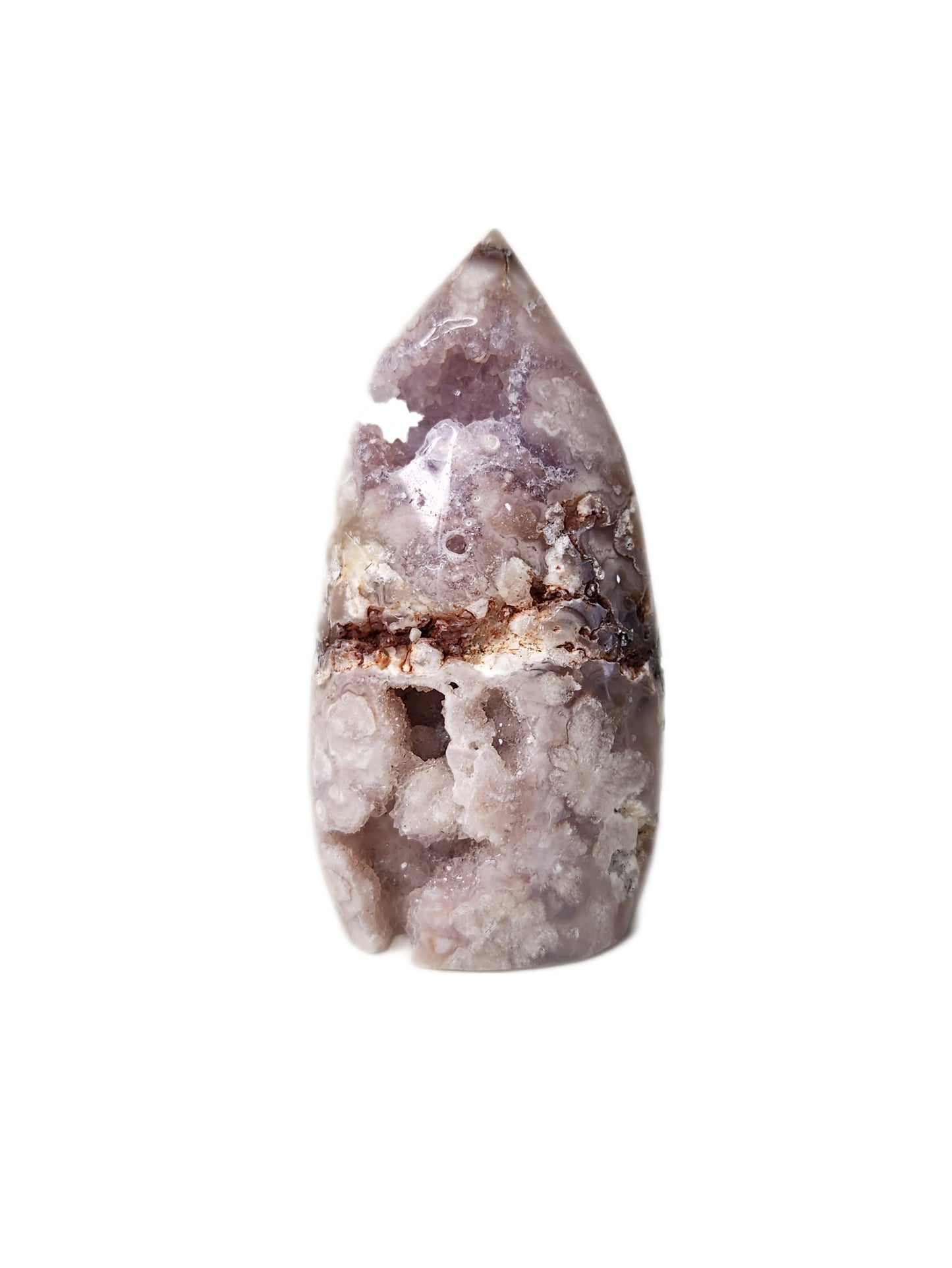 Flower Agate Flame With Amethyst