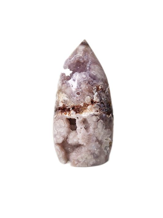 Flower Agate Flame With Amethyst