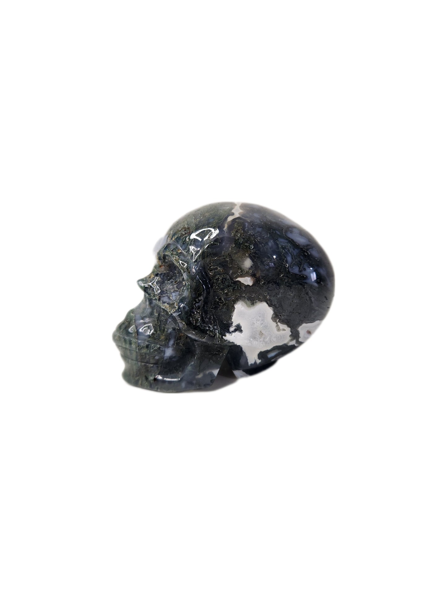Moss Agate Skull