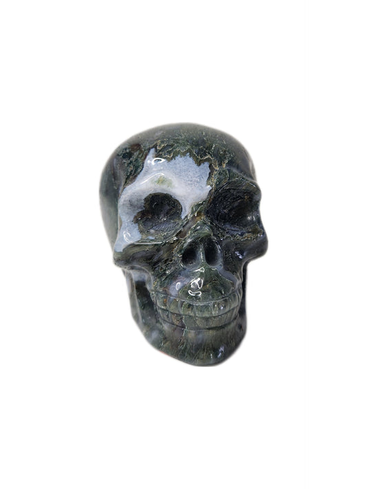 Moss Agate Skull