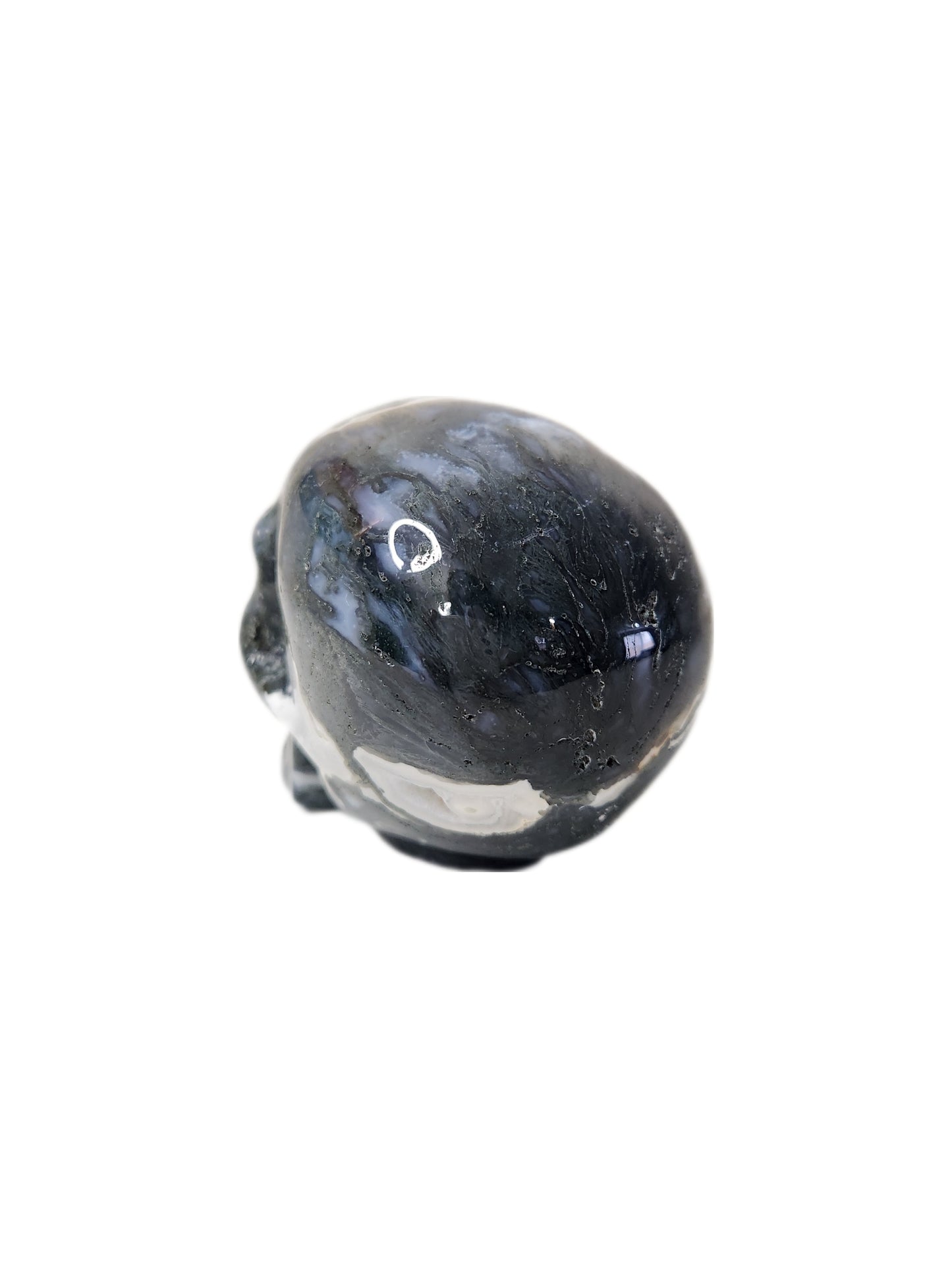 Moss Agate Skull