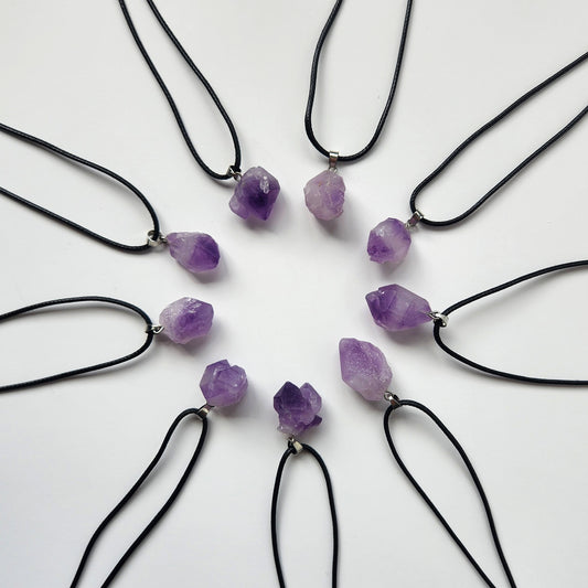Amethyst Necklace Raw Point