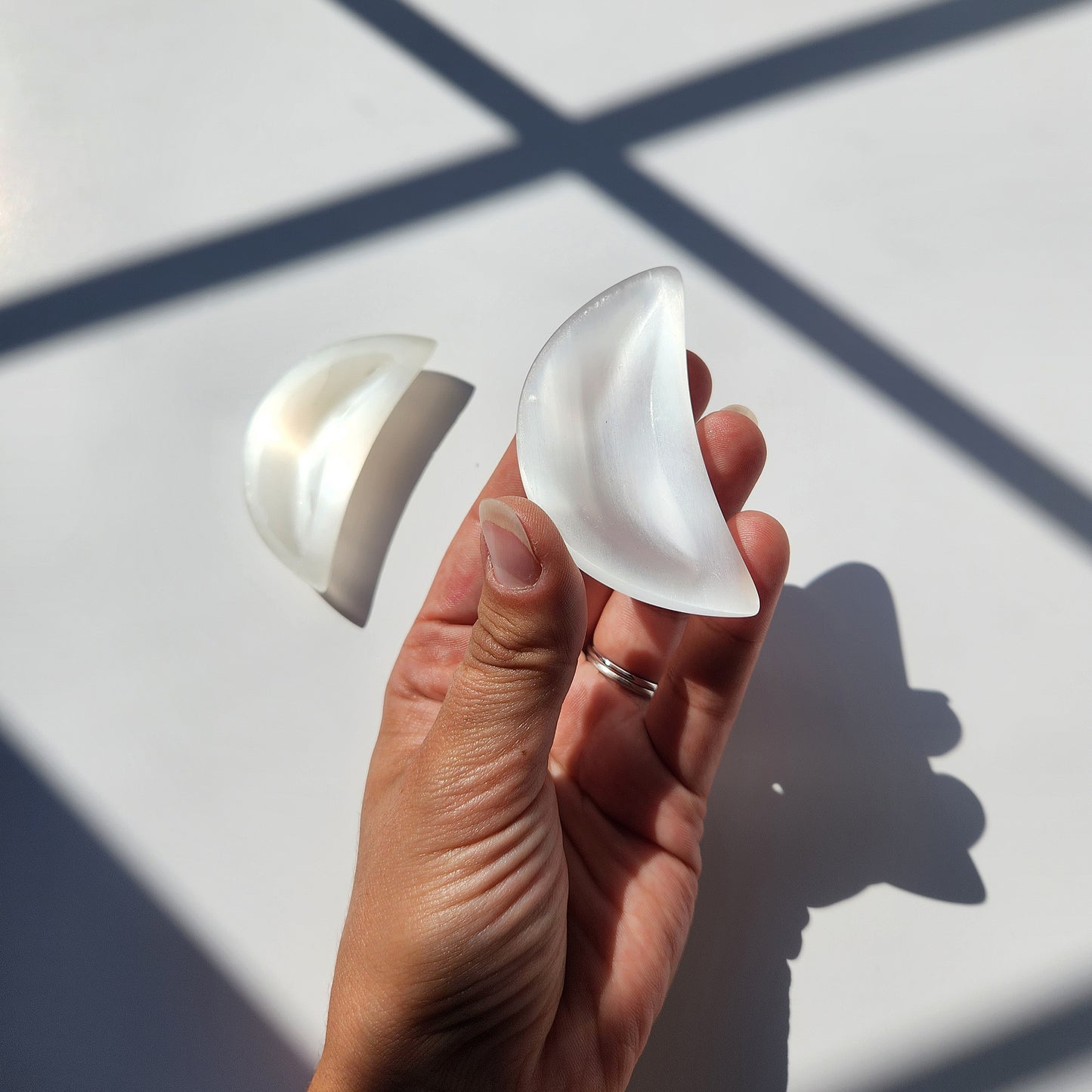 Selenite Moon Bowl