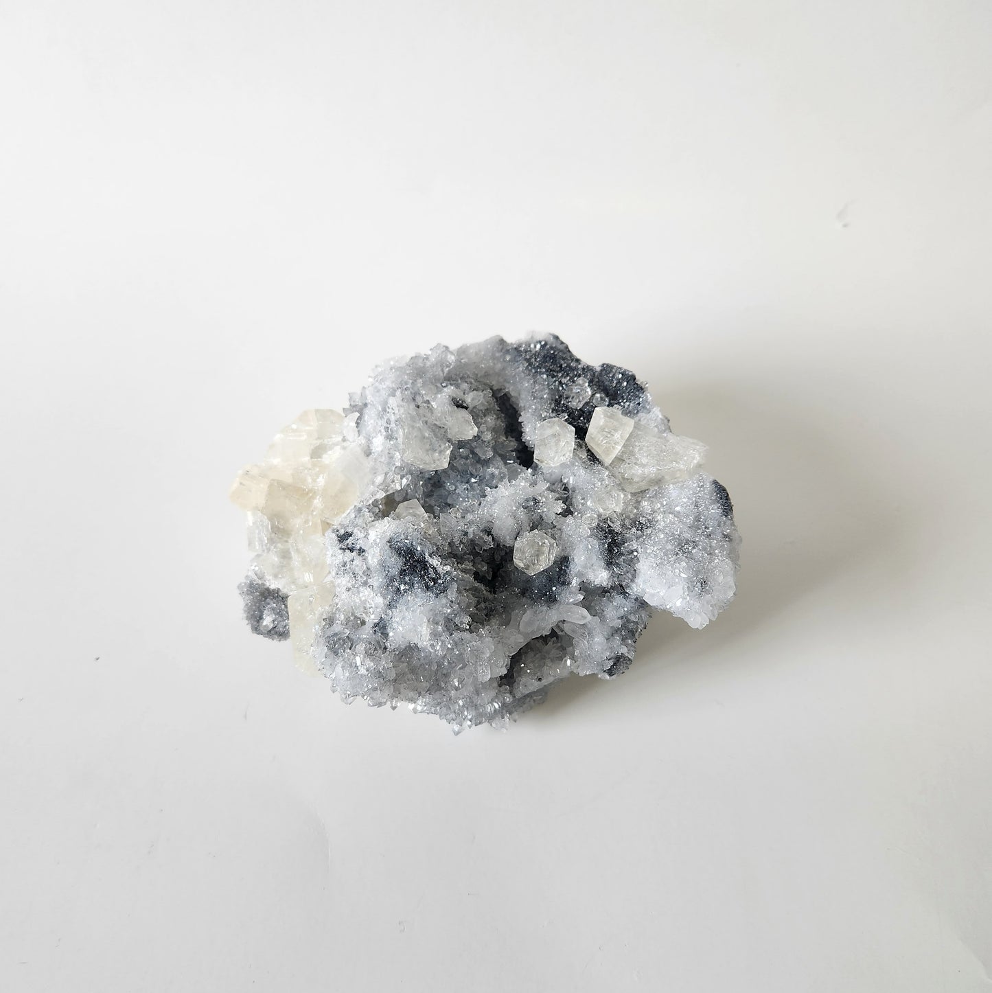 UV Reactive Calcite on Druzy Chalcedony Statement Piece