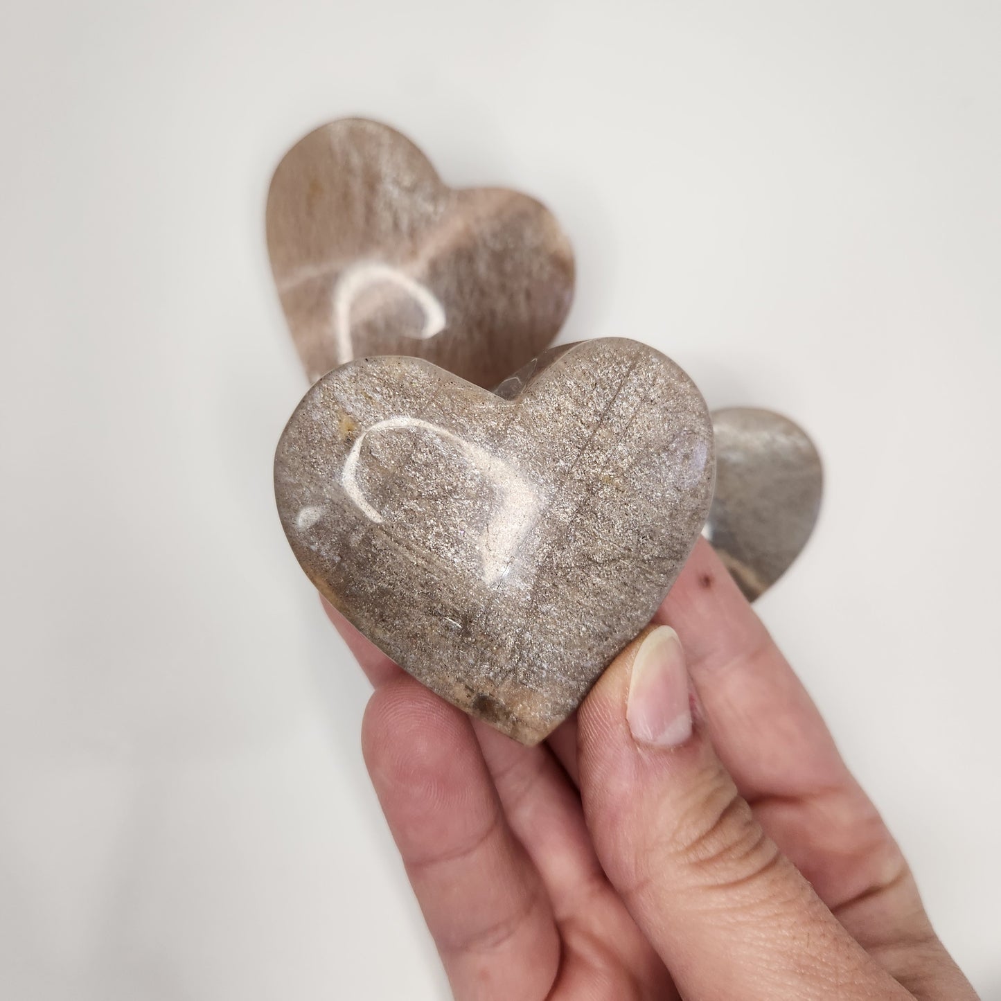 Peach Moonstone Heart