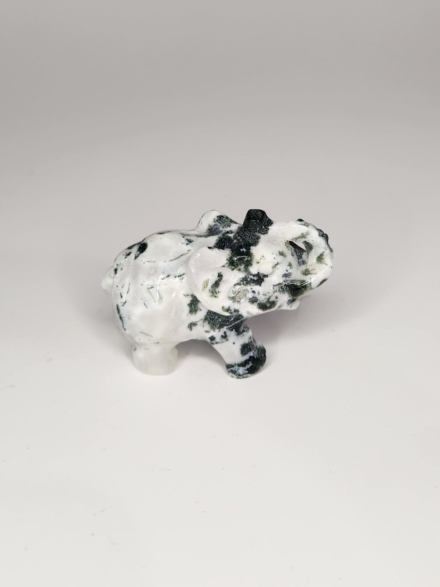 Moss Agate Elephants