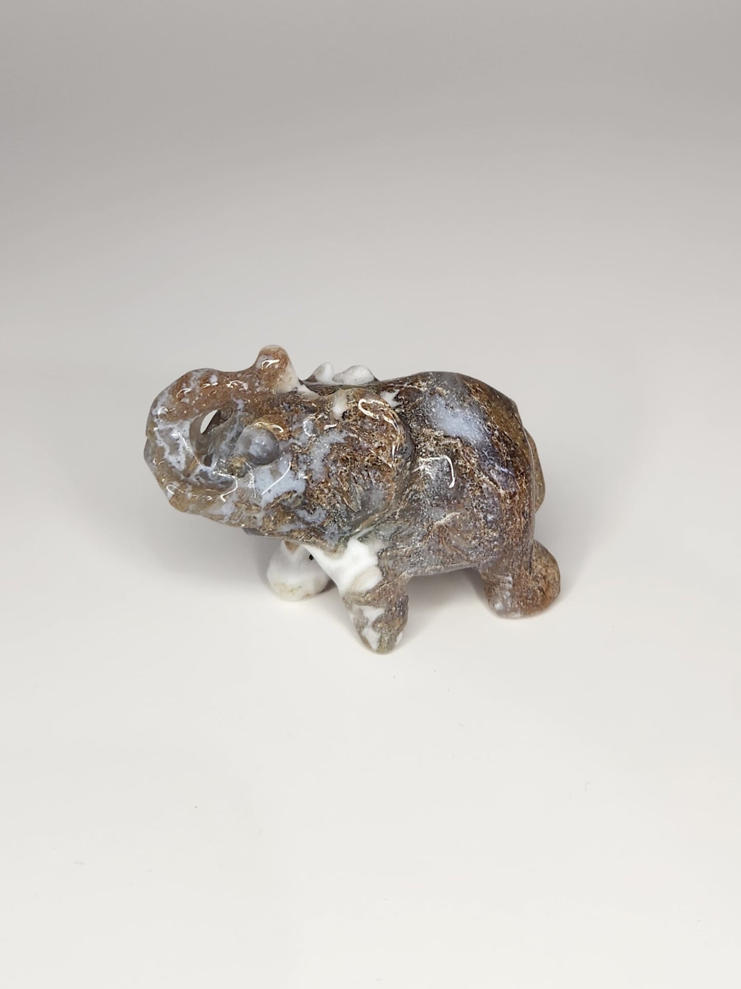 Moss Agate Elephants
