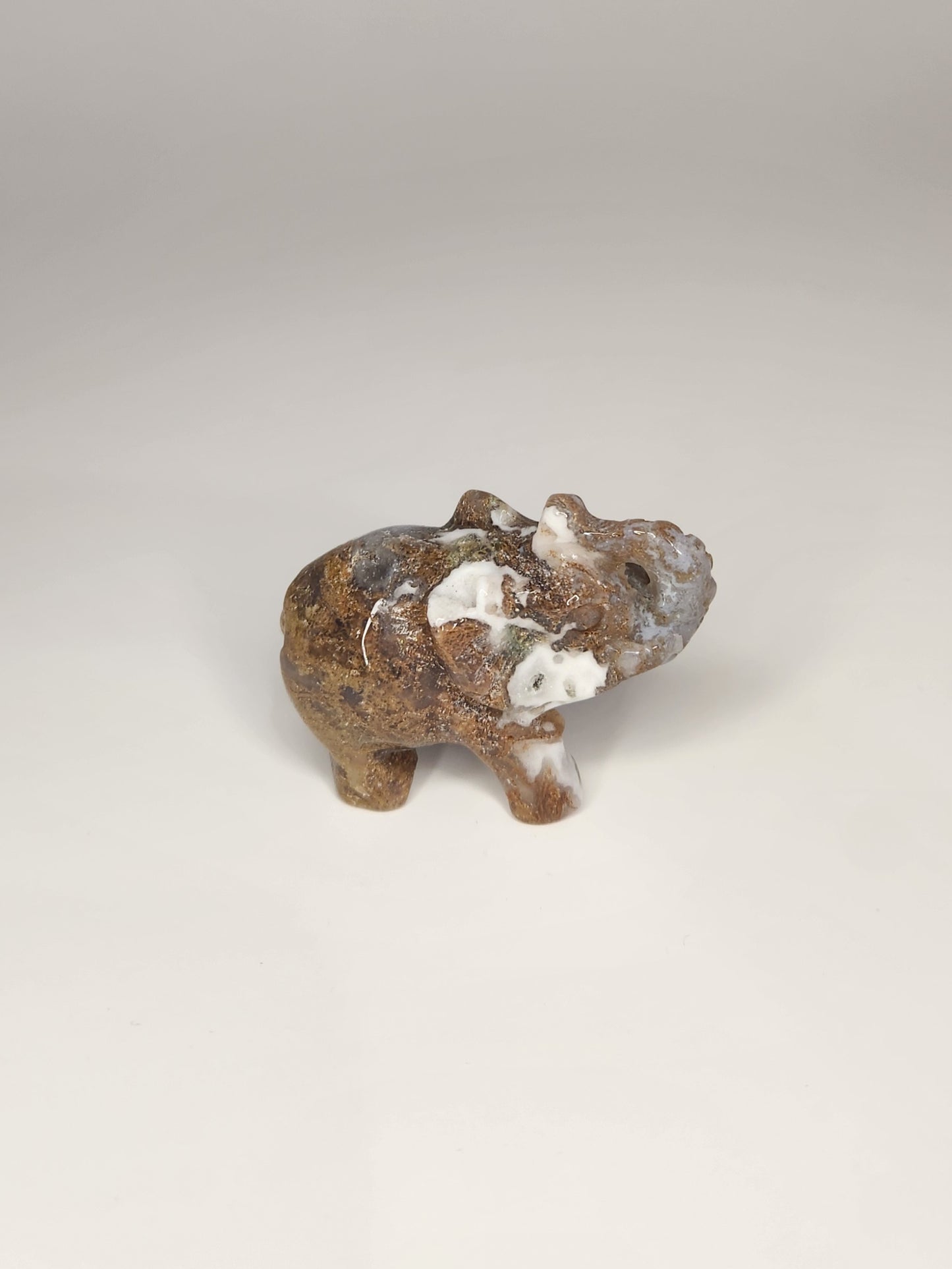 Moss Agate Elephants