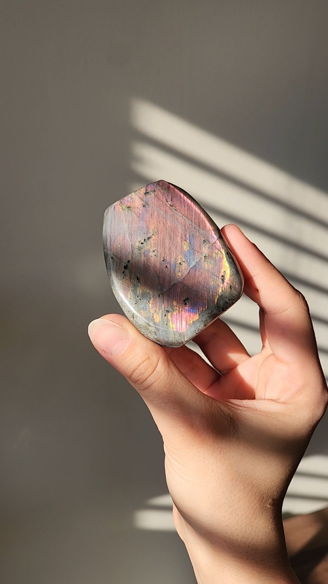 Labradorite Free Form Pink Sunset Flash