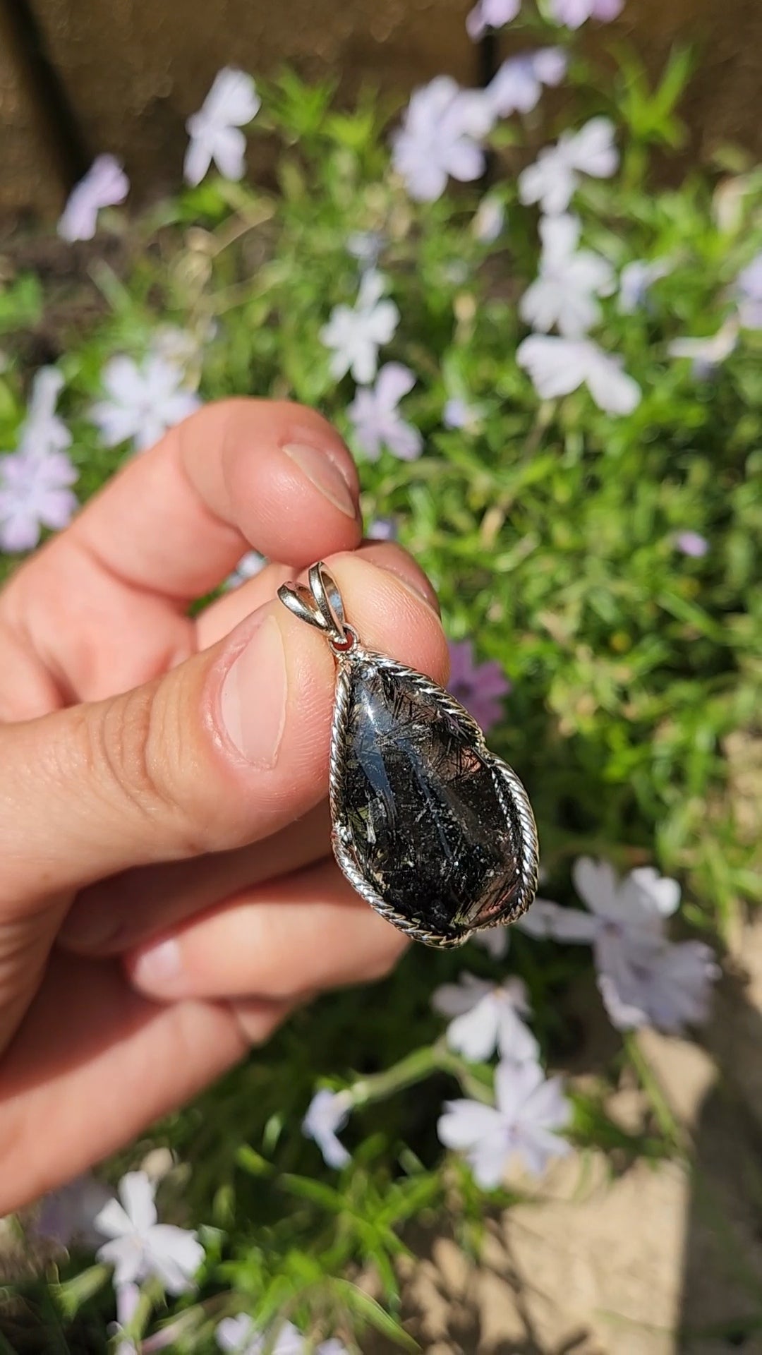 Rutilated Quartz Necklace Pendant | 925 Sterling Silver