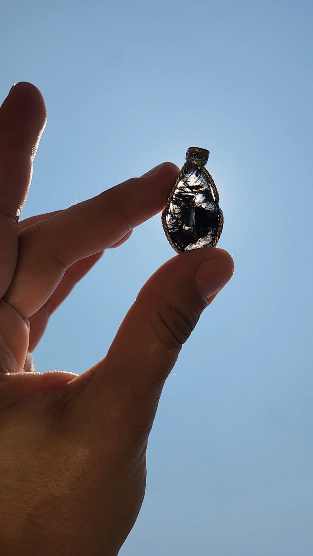 Rutilated Quartz Necklace Pendant | 925 Sterling Silver