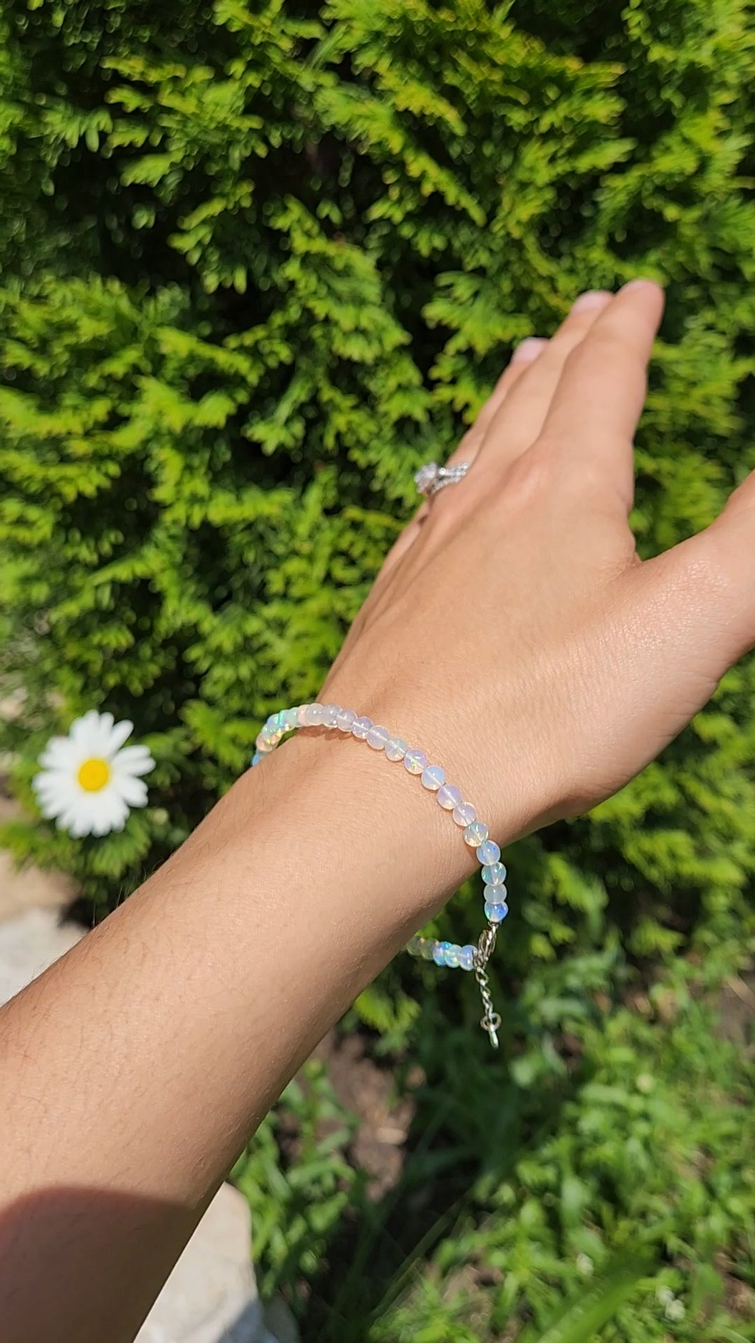 Opal Bracelet | 925 Sterling Silver, Adjustable Fit