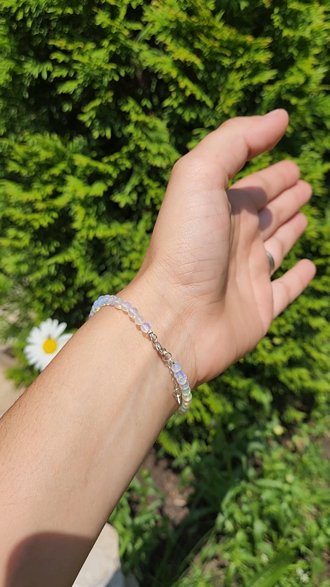 Opal Bracelet | 925 Sterling Silver, Adjustable Fit