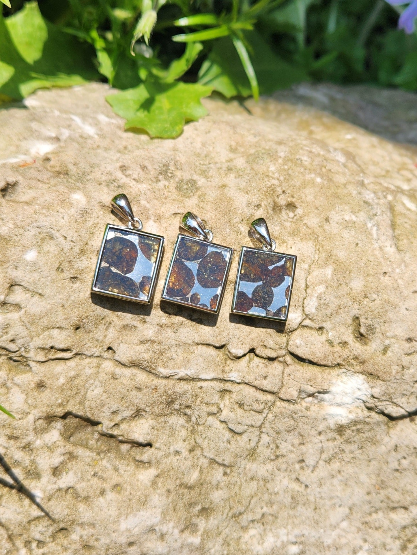 Pallasite Meteorite Necklace Pendant | 925 Sterling Silver