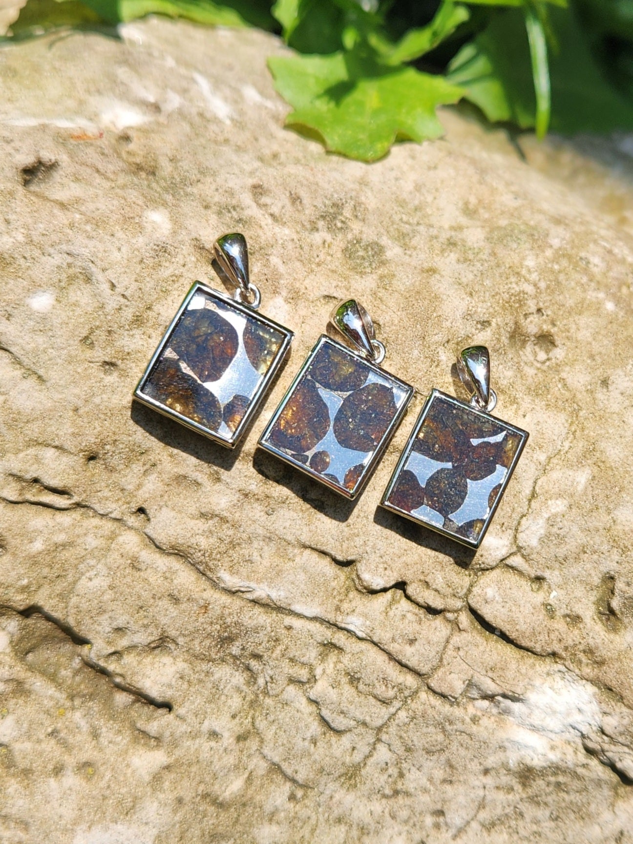 Pallasite Meteorite Necklace Pendant | 925 Sterling Silver