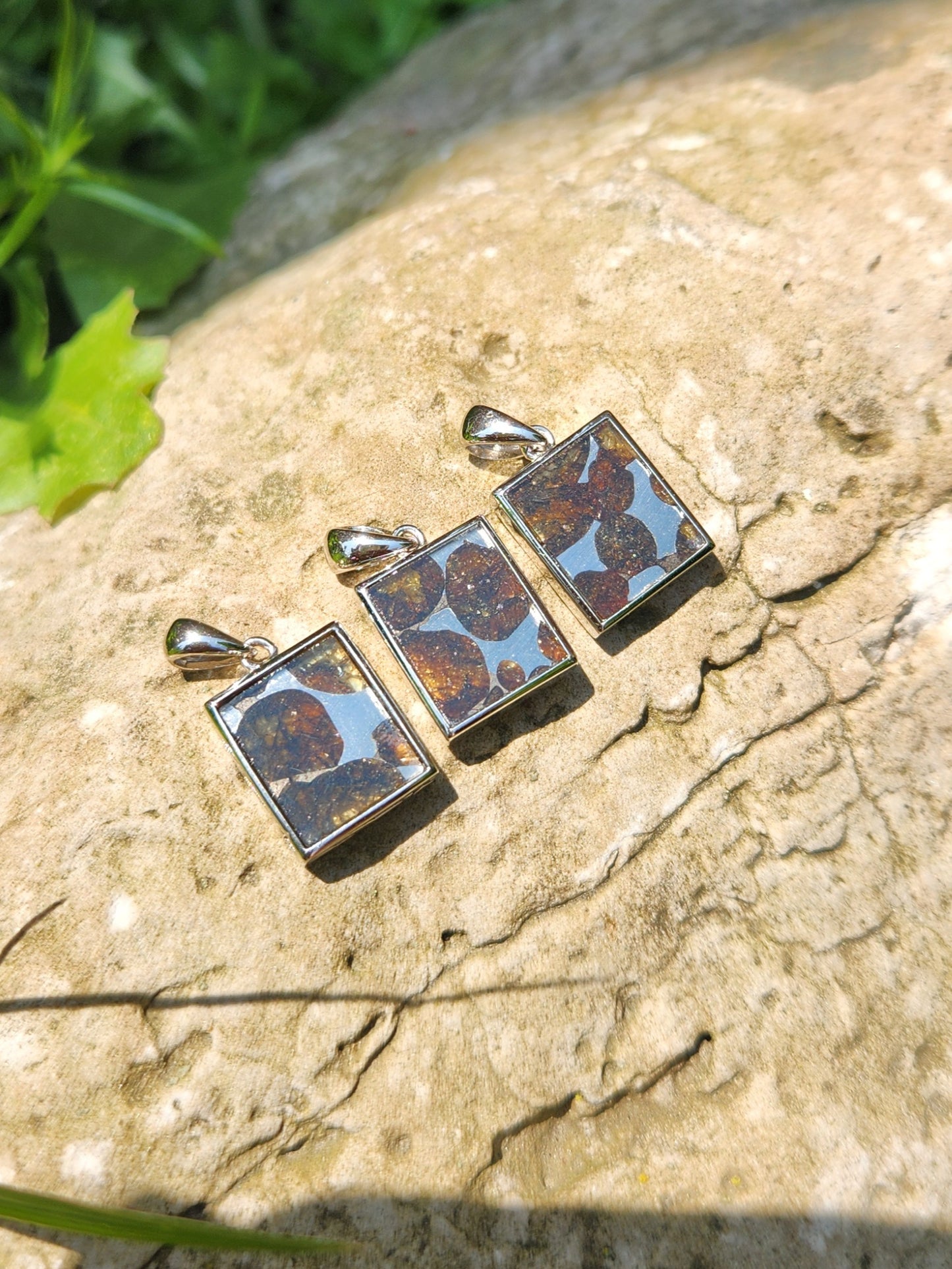 Pallasite Meteorite Necklace Pendant | 925 Sterling Silver