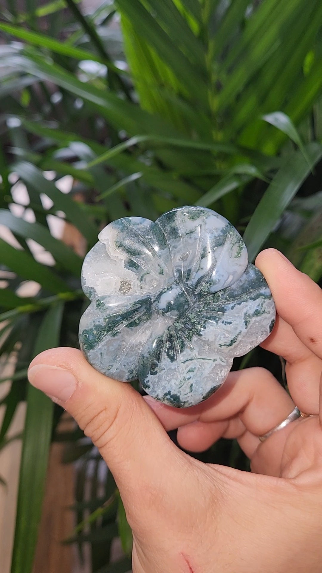 Moss Agate Flower