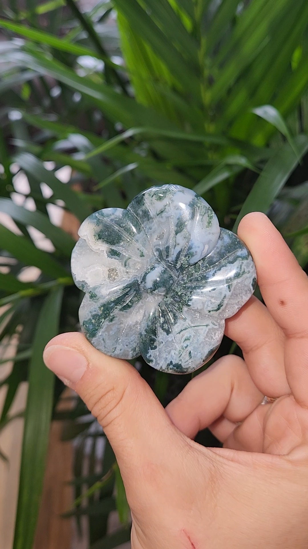 Moss Agate Flower