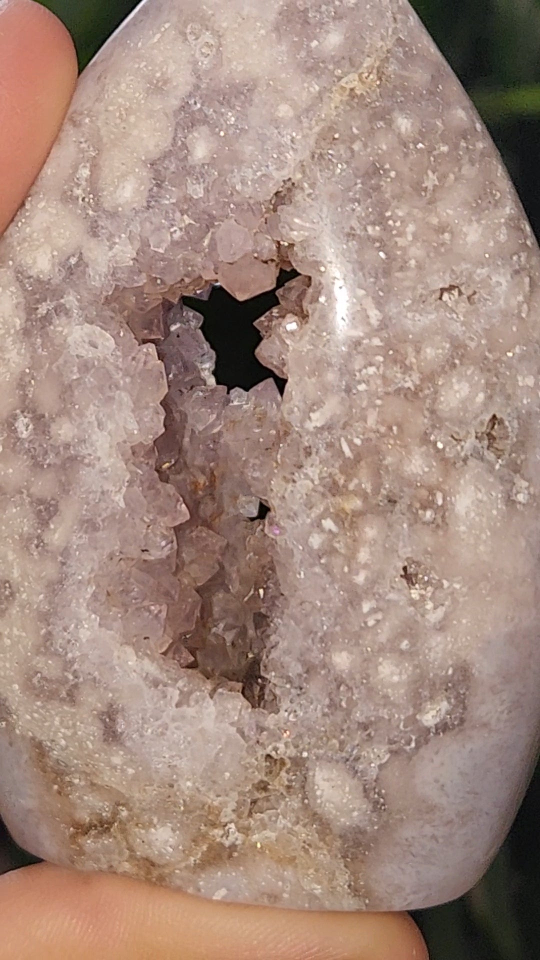 Flower Agate Flame With Pink Amethyst Portal