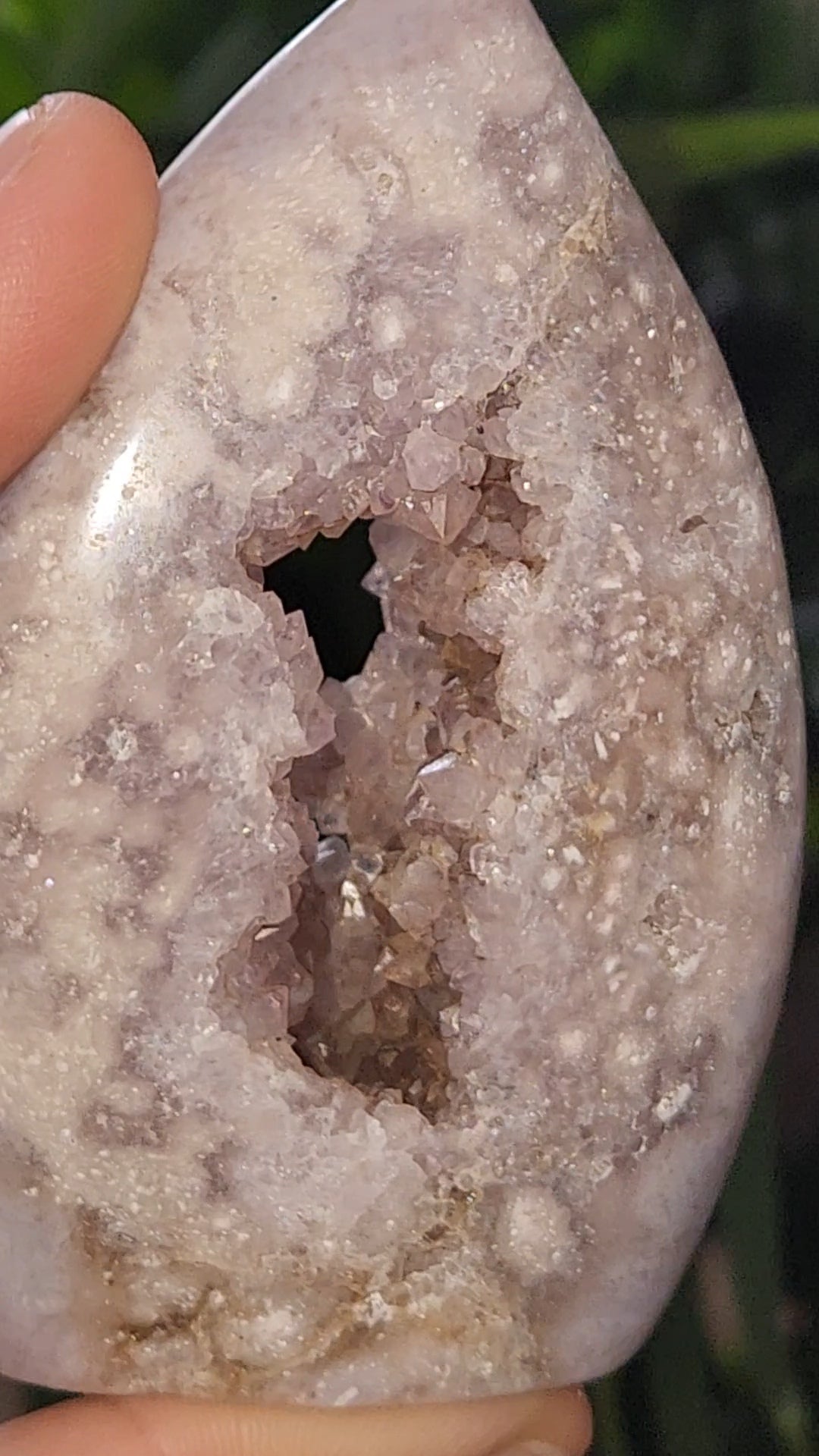 Flower Agate Flame With Pink Amethyst Portal