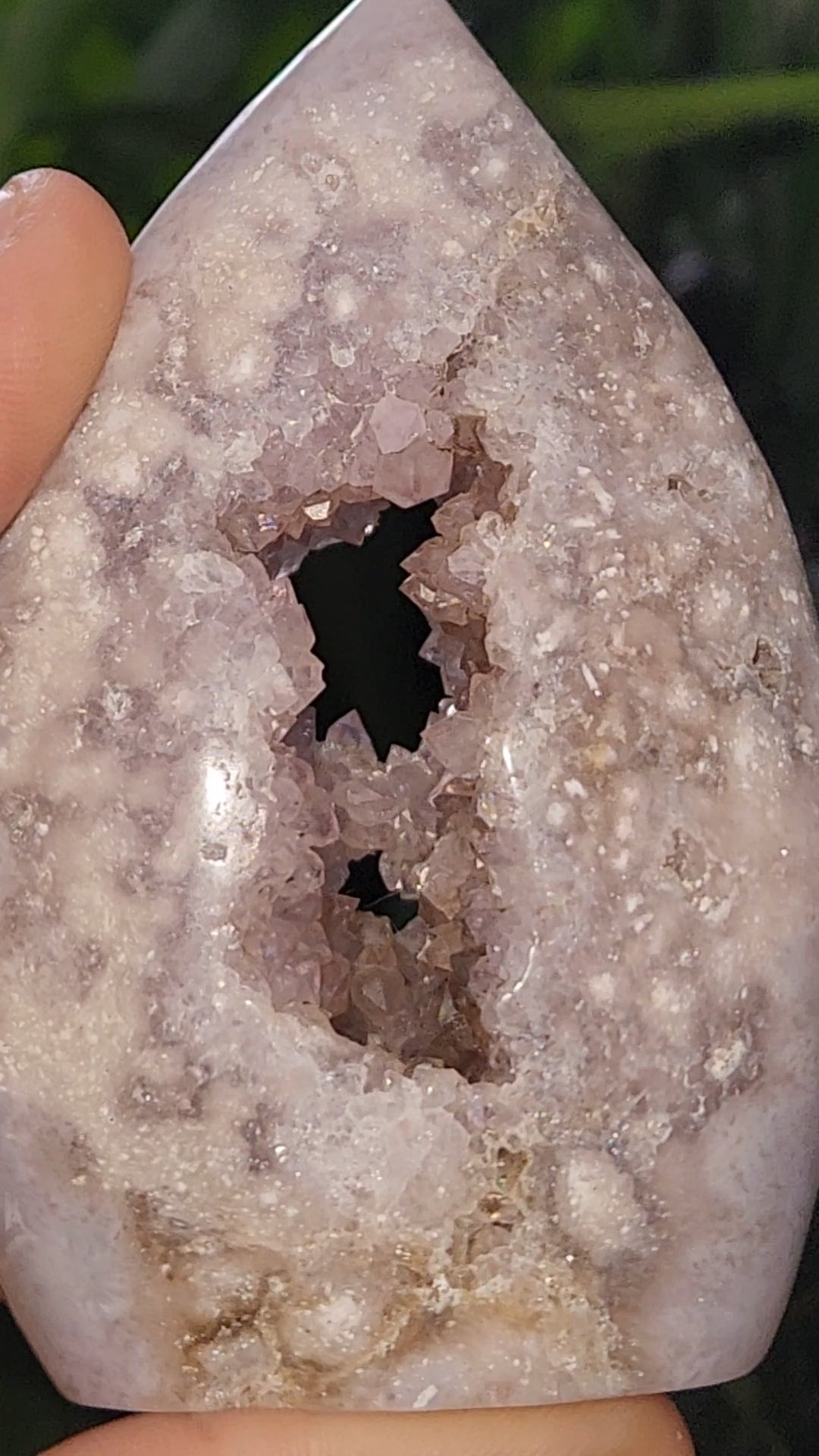 Flower Agate Flame With Pink Amethyst Portal